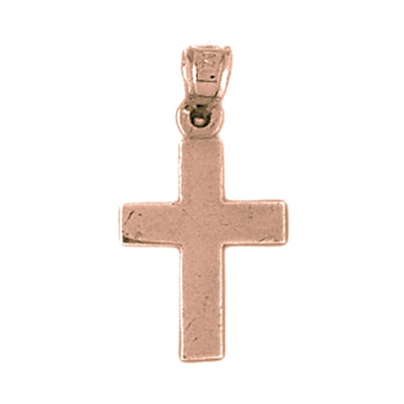 14K Rose Gold Cross Pendant - 24 mm