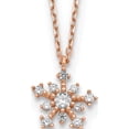 thumbnail image 1 of 14K Rose Gold Cz Snowflake With 1In Ext. Necklace Made In Vietnam sf2781-15, 1 of 6
