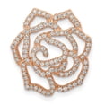 thumbnail image 1 of 14K Rose Gold Diamond Fancy Flower Chain Slide Pendant, 1 of 1