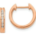 thumbnail image 1 of 14K Rose Gold Diamond Hinged Hoop Earrings (12 X 13) Made In India em5351-020-ra, 1 of 5