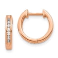 thumbnail image 1 of 14K Rose Gold Diamond Hinged Hoop Earrings, 1 of 1