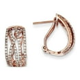thumbnail image 1 of 14K Rose Gold Diamond Omega Back Earrings, 1 of 2