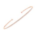 thumbnail image 1 of 14K Rose Gold Diamond Thin Open Bangle Cuff Bracelet for Women, 1 of 5