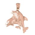 thumbnail image 1 of 14K Rose Gold Dolphin Pendant - 39 mm, 1 of 3