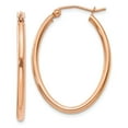 thumbnail image 1 of 14K Rose Gold Earring Hoop Women'S 33 mm 2 Oval Earrings, 1 of 4