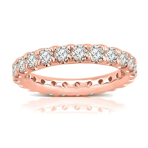 14K Rose Gold Eternity Diamond Lab Grown Round Ring Band