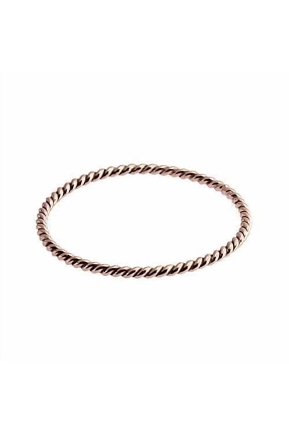 14K Rose Gold Filled 1.2mm Stacked Midi Thin Rings for Women Ring Band Stacking Ring (6 US, Rose Gold Filled/ Twisted wire)