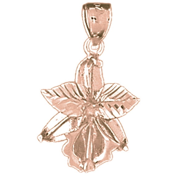 14K Rose Gold Flower Pendant - 24 mm