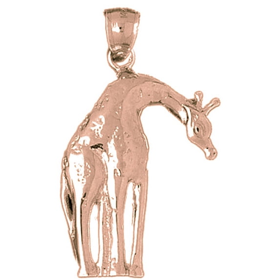 14K Rose Gold Giraffe Pendant - 42 mm