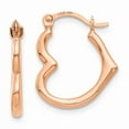 thumbnail image 1 of 14K Rose Gold Heart Shaped Hollow Hoop Earrings, 1 of 1