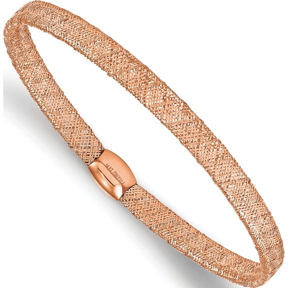 14K Rose Gold Jbsp's Stretch Bangle Made In Italy lf1615