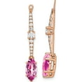 thumbnail image 1 of 14K Rose Gold Lab Grown Diamond & Created Pink Sapphire Earring Jackets (34.58 X 5) Made In India em7510-cps-050-rlg, 1 of 6