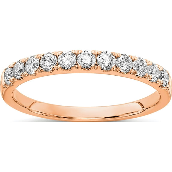 14K Rose Gold Lab Grown Diamond Si1/Si2, G H I, 1/10Ct Wedding Band (Size 9) Made In India rm4227b-010-9rlg