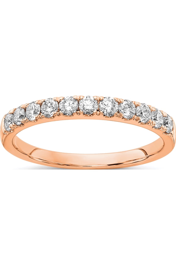 14K Rose Gold Lab Grown Diamond Si1/Si2, G H I, 2Ct Wedding Band (Size 7) Made In India rm4227b-200-7rlg