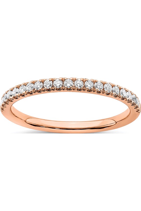 14K Rose Gold Lab Grown Diamond Si1/Si2, G H I, Wedding Band (Size 5) Made In India rm6633b-025-5rlg