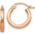 thumbnail image 1 of 14K Rose Gold Lightweight Satin Diamond Cut Hoop Earrings (13 X 2) Made In Peru tf754, 1 of 5