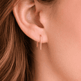 thumbnail image 1 of 14K Rose Gold Long Arc Smooth Wire Piercing Hook Earrings 18 Gauge Piercing Upside Down (14K Rose Gold Filled, Smooth Wire | 15mm), 1 of 3