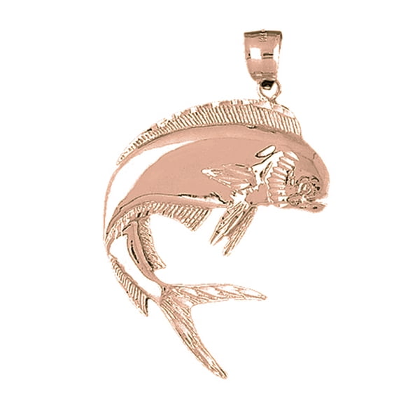 14K Rose Gold Mahi Mahi Pendant - 57 mm