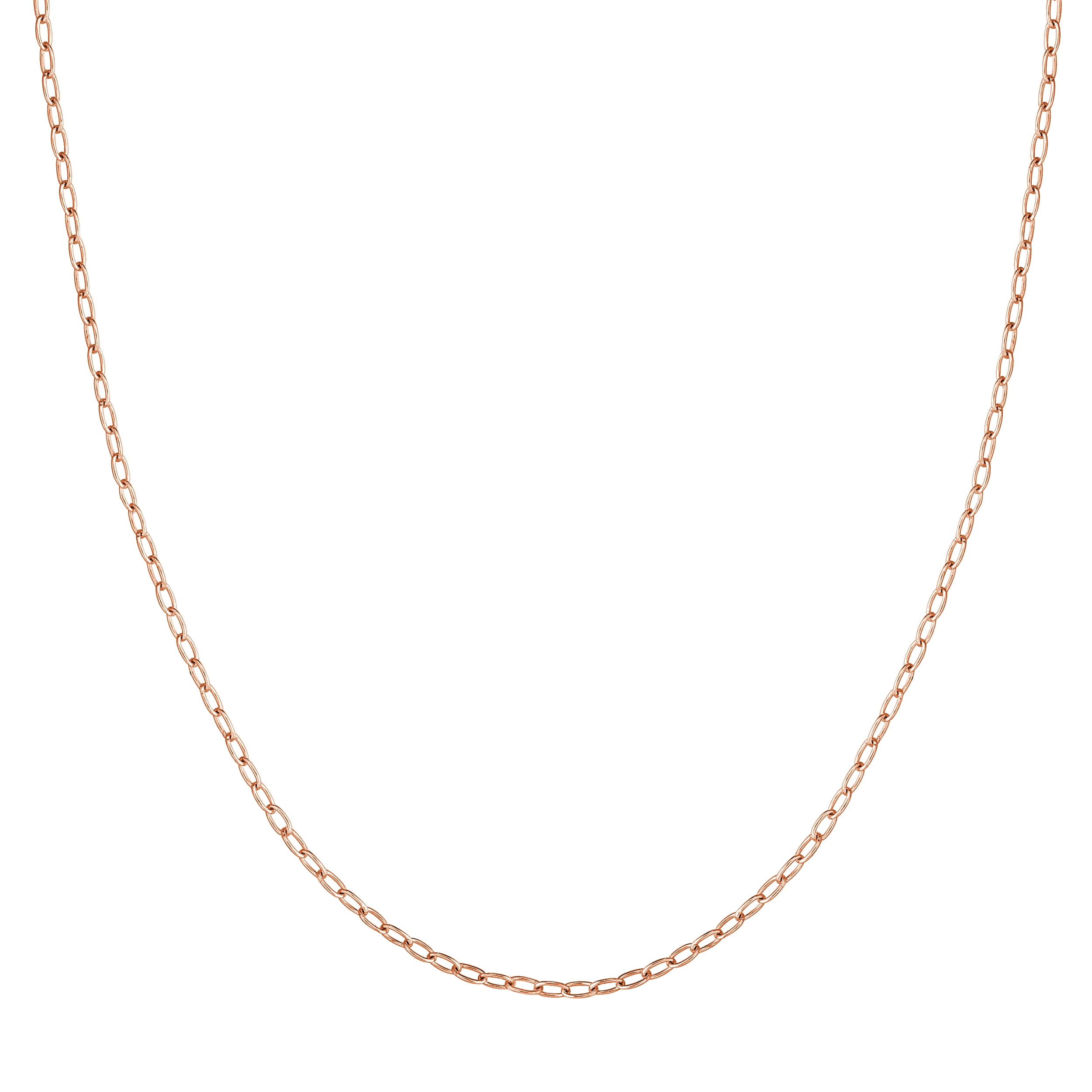JEWELRY ADDICT 14K Rose Gold Men & Women's 20" 2.1mm Paper Clip Chain Necklace