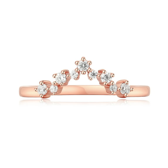 14K Rose Gold Moissanite Classic Irregullar Wedding Ring Jewelry Gifts