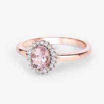 14K Rose Gold Morganite Halo Engagement Rings