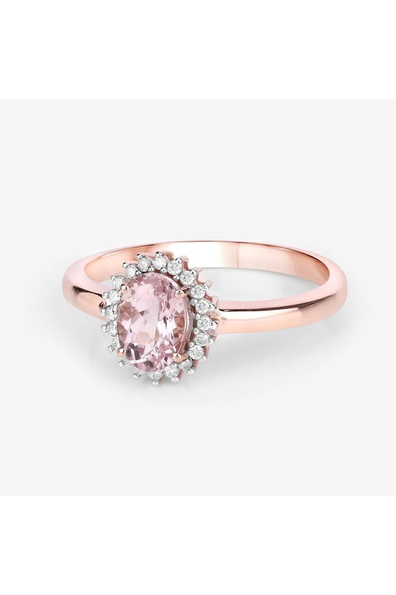 14K Rose Gold Morganite Halo Engagement Rings