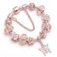 thumbnail image 1 of 14K Rose Gold Plated Murano and Crystal Butterfly Bracelet, 1 of 5