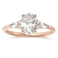 thumbnail image 1 of 14K Rose Gold Oval Moissanite Engagement Ring for Women, 1 of 3