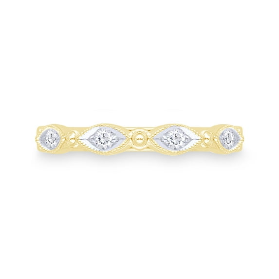 AFFY 14K Rose Gold Over Sterling Silver Round Cut White Natural Diamond Eternity Wedding Band Ring (0.2 Cttw, I-J Color, I2-I3 Clarity), Ring Size-8