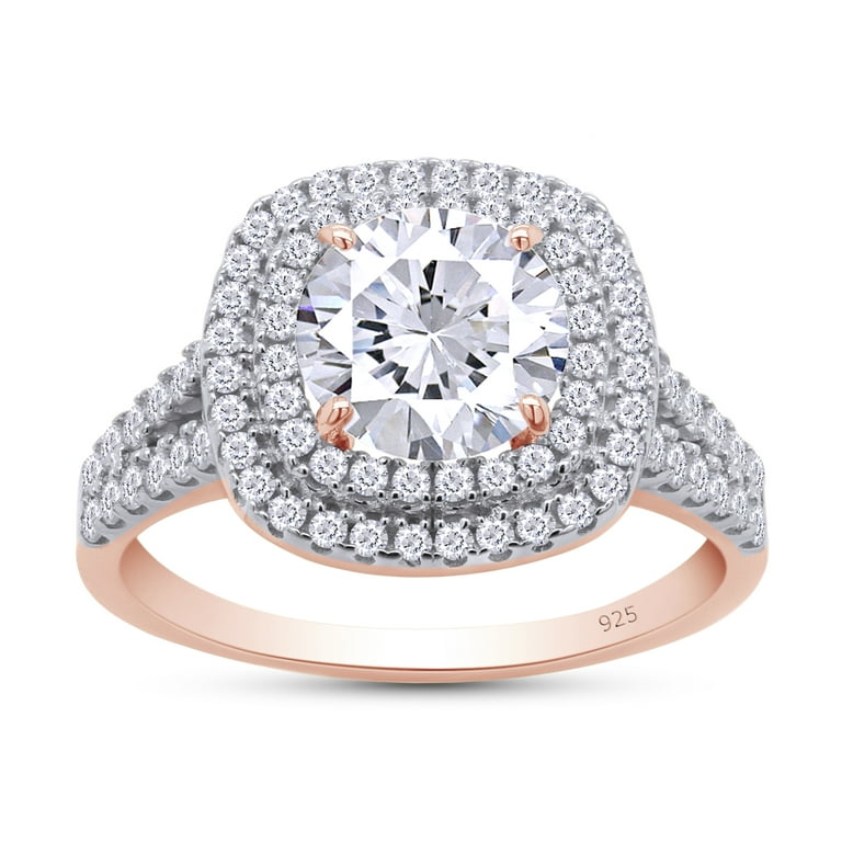 14K Rose Gold Over Sterling Silver Wedding Ring for Women