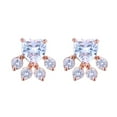 thumbnail image 1 of 14K Rose Gold Over Sterling Silver Paw Earrings with Crystals, 1 of 5