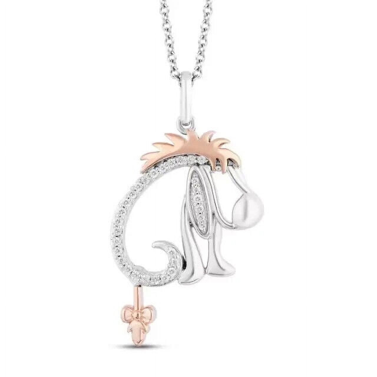 SAJEWELS 14K Rose Gold Plated 0.5Ct Round Cut Lab Created Diamond Women's Eeyore Pendant