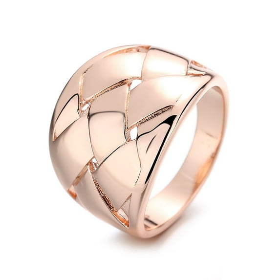 14K Rose Gold Plated Criss Cross Ring