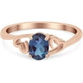 thumbnail image 1 of 14K Rose Gold Plated Oval Lab Alexandrite Solitaire Ring Vintage Style Wedding Engagement Promise Ring 925 Sterling Silver Gifts For Her, 1 of 4