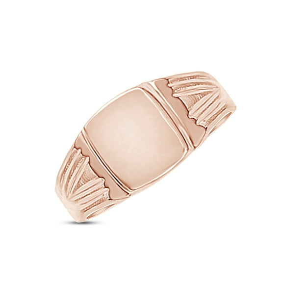 AFFY 14K Rose Gold Plated Sterling Silver 925 Square Signet Mens Ring Gift For Men's, Ring Size 11