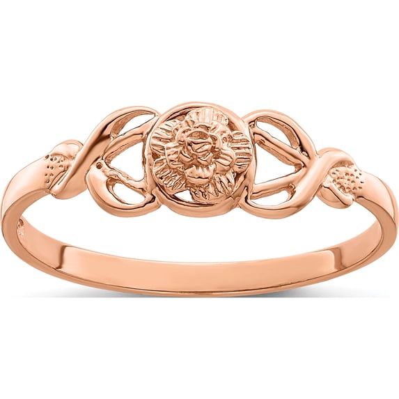 14K Rose Gold Polished Flower Ringsize 7 (Width 1.65) - Jbsp