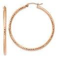 thumbnail image 1 of 14K Rose Gold Polished Lightweight Large Diamond-Cut Tube Hoop Earrings, 1 of 1