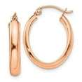 thumbnail image 1 of 14K Rose Gold Polished Oval Tube Hoop Earrings, 1 of 1