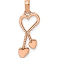 thumbnail image 1 of 14K Rose Gold Polished Tassle Hearts Pendant (22.95 X 8.2) Made In United States k7114r, 1 of 5