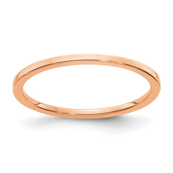 14K Rose Gold Ring Band 1.2mm Flat Stackable