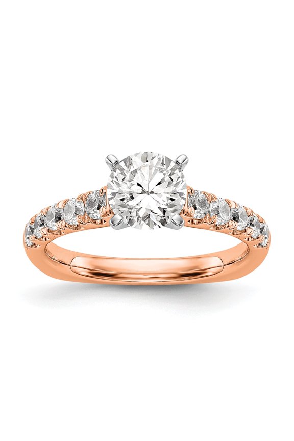14K Rose Gold Ring Band 14kR True Origin Lab Grown Diamond VS SI, D E F, Peg Set Engagement, Size 5