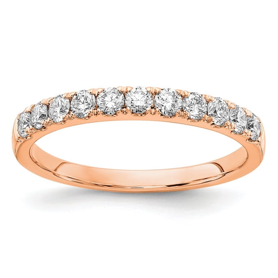 14K Rose Gold Ring Band 14kr Lab Grown Diamond SI1 SI2, G H I, 1 2ct Wedding , Size 5