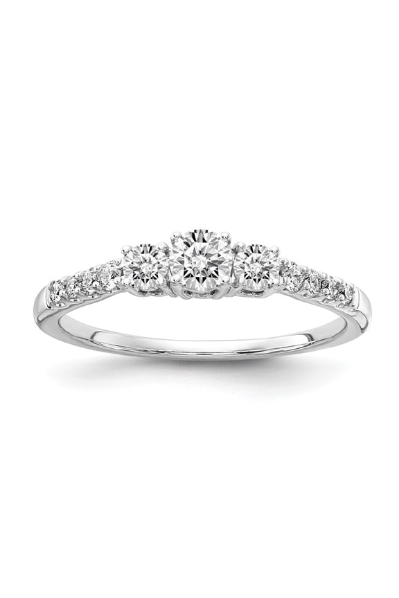 14K Rose Gold Ring Band 14kr True Origin Lab Grown Diamond VS SI, D E F, 1 2 ctw 3 Stone Plus , Size 6