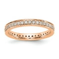 thumbnail image 1 of 14K Rose Gold Ring Band Eternity Diamond Round Polished 1 2 CT Vintage , Size 7, 1 of 4