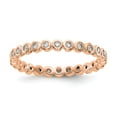 thumbnail image 1 of 14K Rose Gold Ring Band Eternity Diamond Round Polished 1 3ct Bezel Set , Size 5, 1 of 4