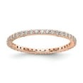 thumbnail image 1 of 14K Rose Gold Ring Band Eternity Diamond Round Polished Shared Prong 1 2ct, 1 of 5