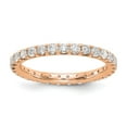 thumbnail image 1 of 14K Rose Gold Ring Band Eternity Diamond Round Polished U Shared Prong 1ct , Size 9, 1 of 4