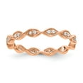 thumbnail image 1 of 14K Rose Gold Ring Band Eternity Diamond Round Polished Vintage Pave Size 7 , Size 8, 1 of 5