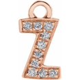 thumbnail image 1 of 14K Rose Gold Round .85 Mm I1, H+ Polished .03 Ctw Natural Diamond Initial Z Dangle, 1 of 2