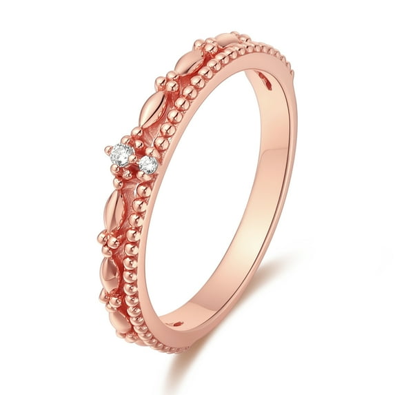 14K Rose Gold Round Shape Moissanite Vintage Wedding Ring